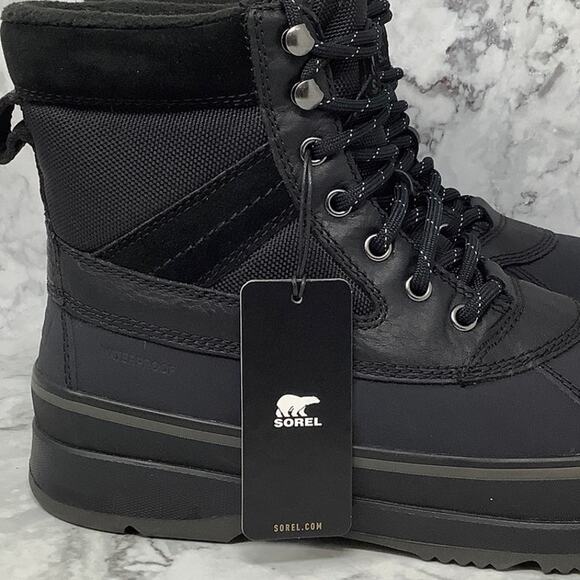 Sorel Sz 11.5 Black/Jet Ankeny II 200g Boots Waterproof Insulated Lace Up P33-10 - Picture 8 of 11